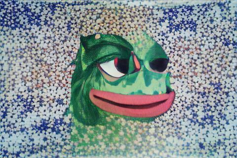 Pointillist Painting of Pepe the Frog