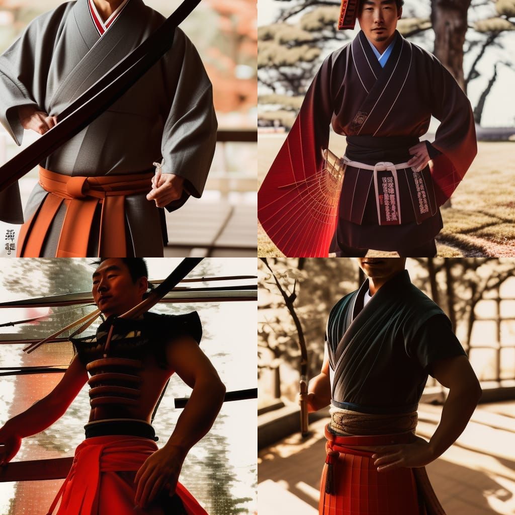 Handsome Samurai in Kimono with Natural Lighting