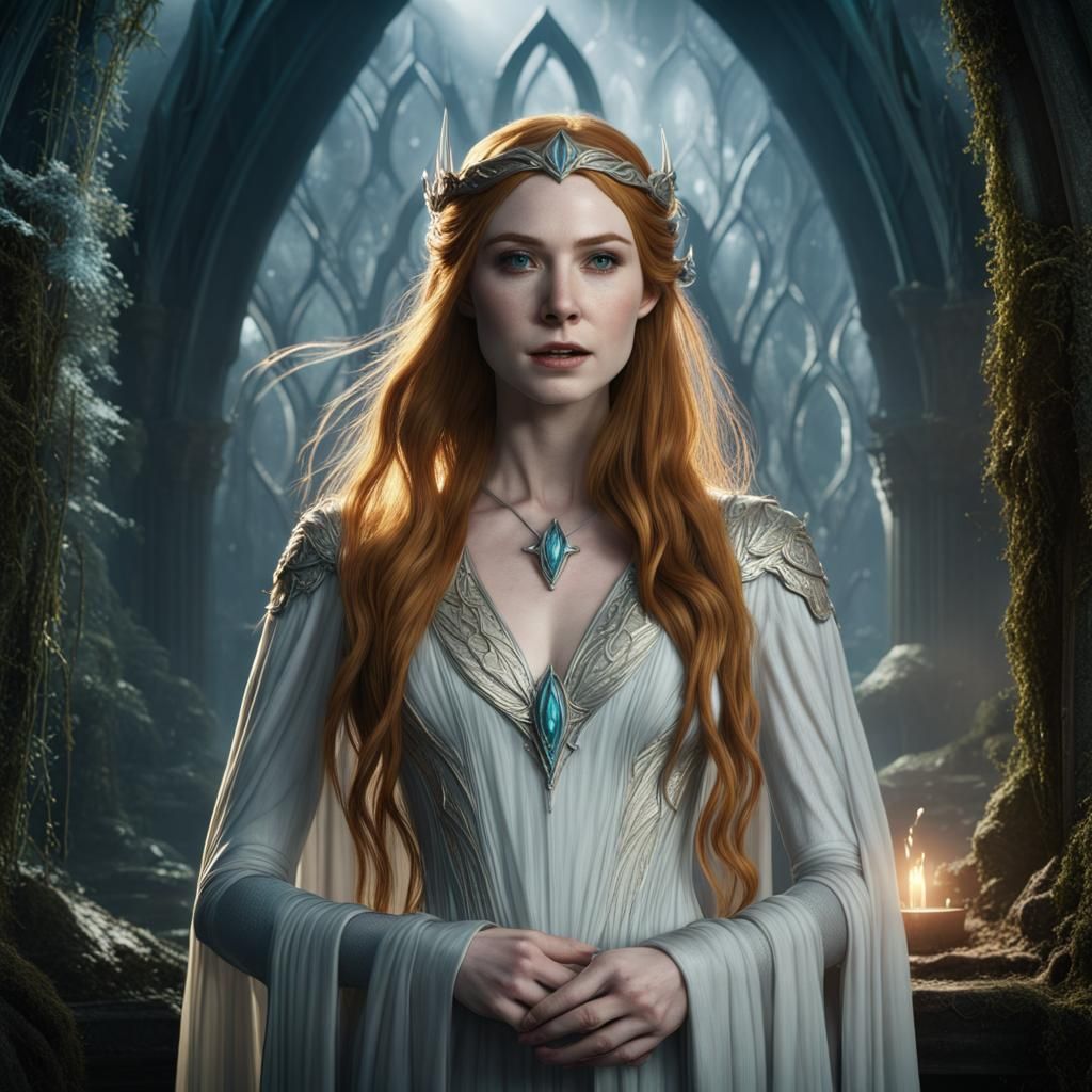 Karen Gillan as Galadriel: Detailed Fantasy Art