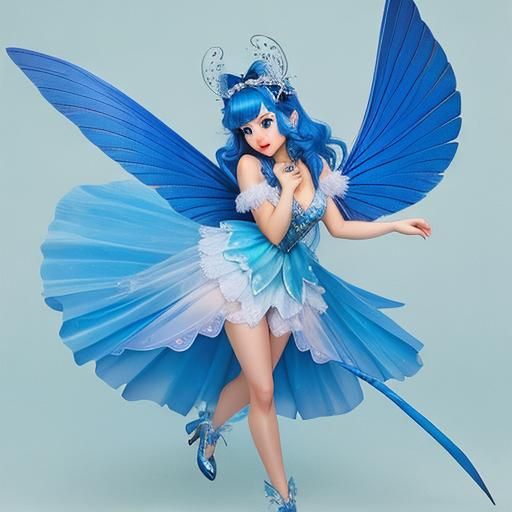 Enchanting Bluebird Fairy in Ethereal Style