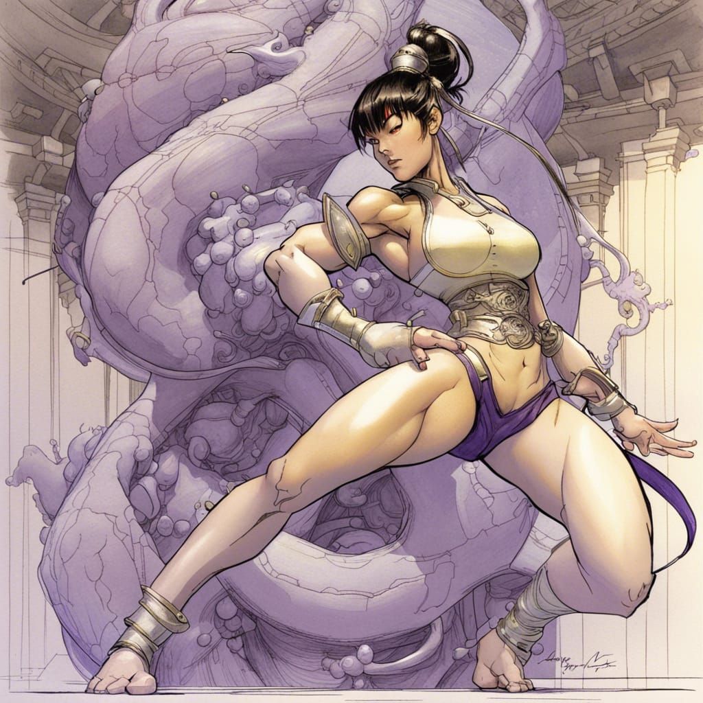 Chun-Li with Dragon Castle: Detailed Concept Art