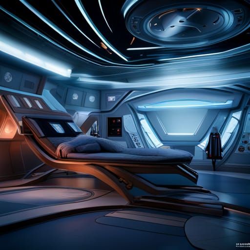 Futuristic Star Trek Medical Diagnostic Bed