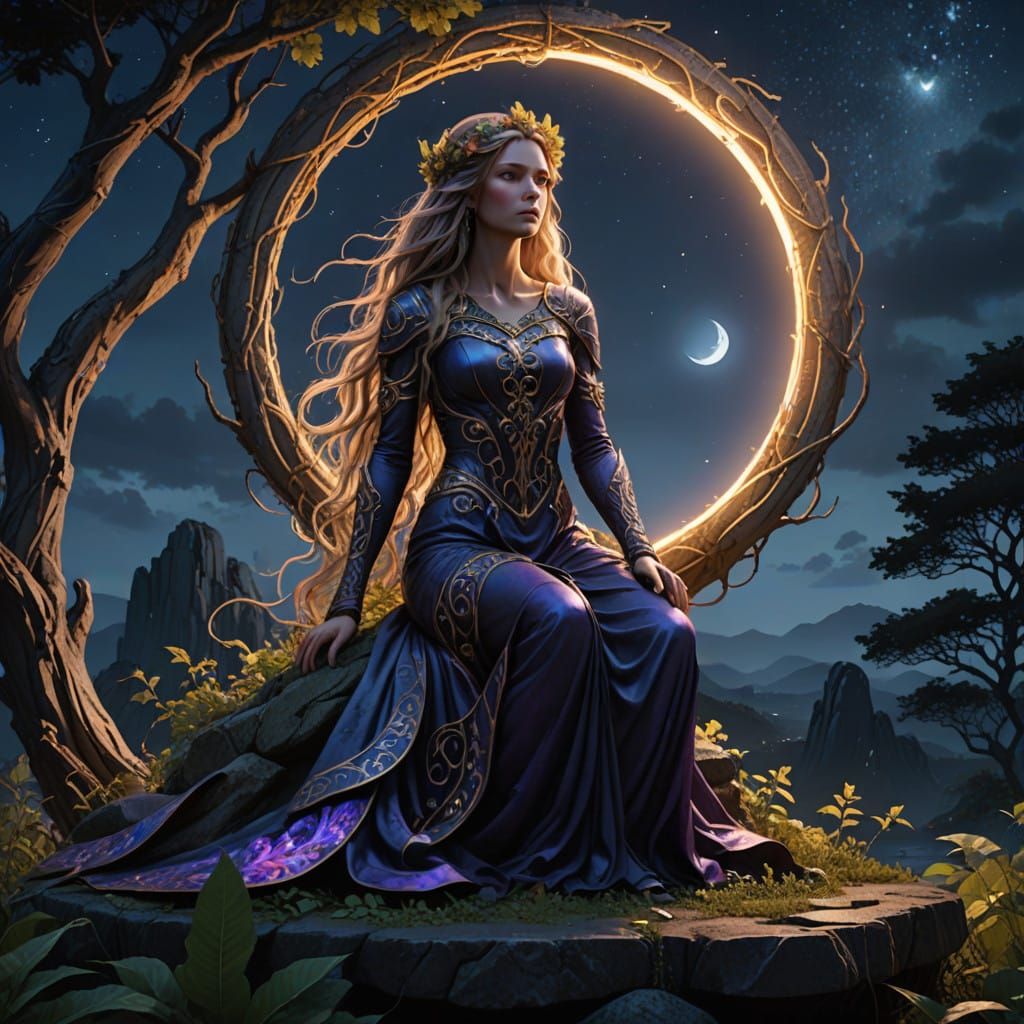 Mystical Siren Amidst Starry Night