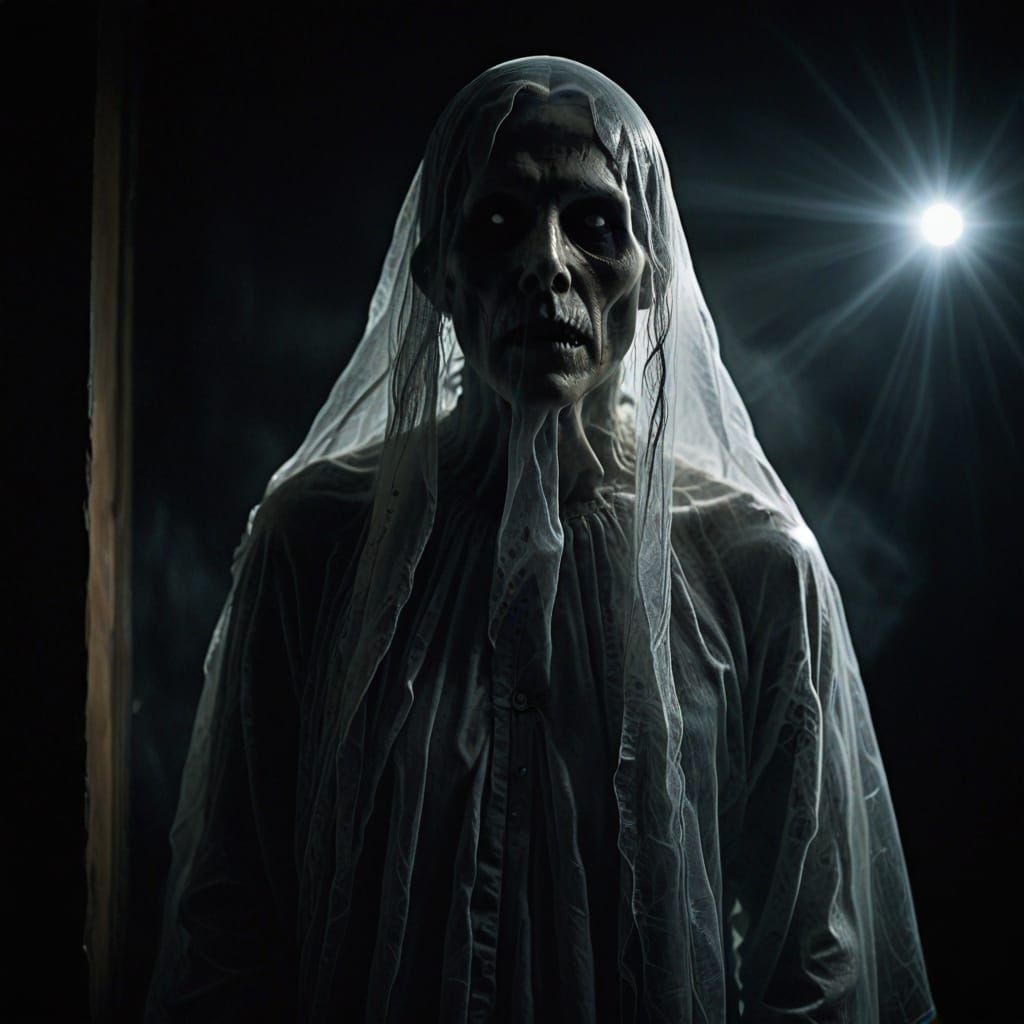 Ethereal Ghost Portrait in Chiaroscuro Style