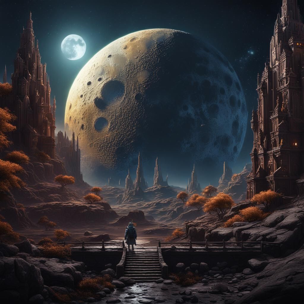 Fantastical Lunar Concept Art in Deep Color
