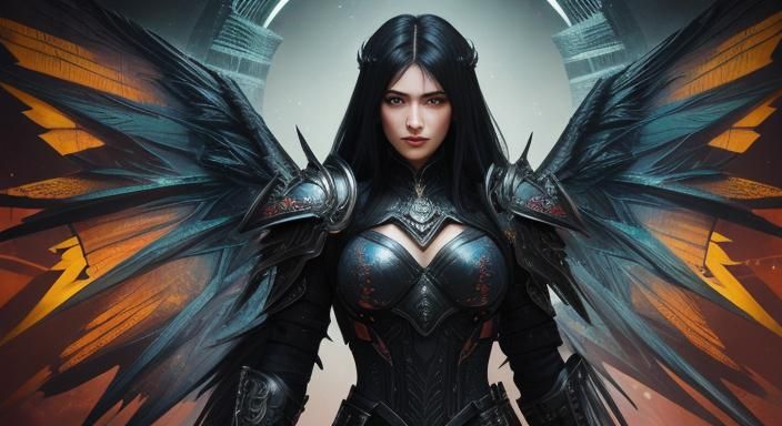 Dystopian Female Warrior in Surreal Fantasy Art