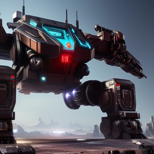 Futuristic Sci-Fi Mech with Intricate Details