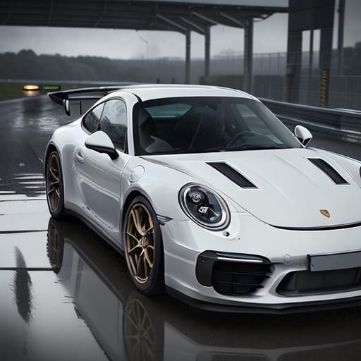 Porsche 911 GTS RS on Racetrack in HDR