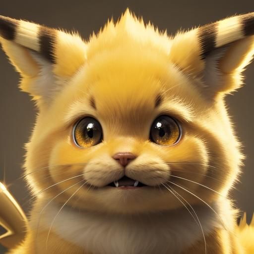 Happy Pikachu Portrait in Vibrant Digital Art