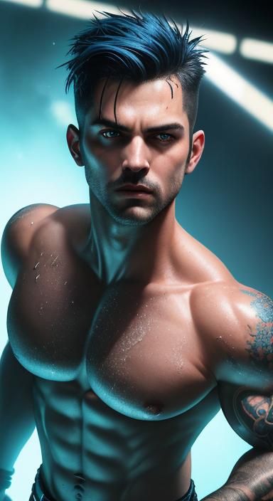 Android Rock Star Portrait in Hyperrealistic Style