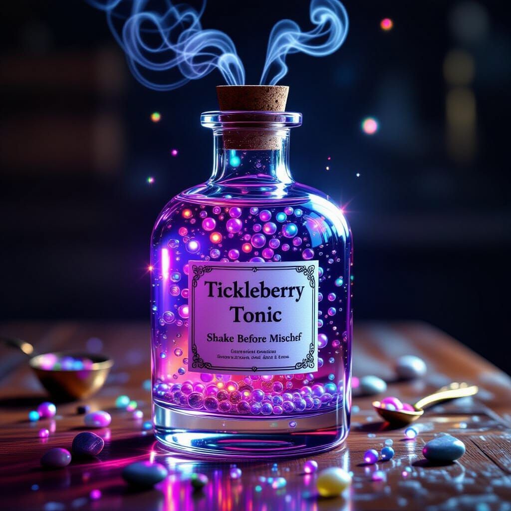 Iridescent Tickleberry Tonic Potion Bottle