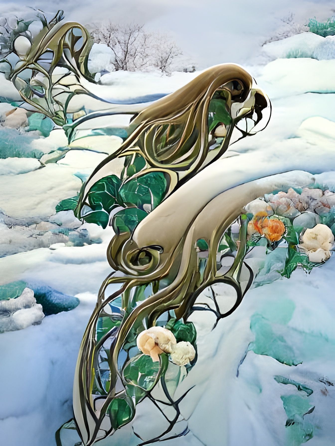 Winter Personified: Art Nouveau Poster Art