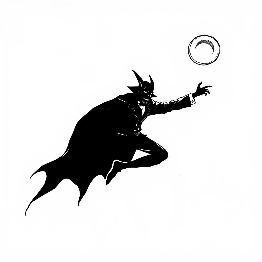 Abstract Line Art: Shadow Vampire Silhouette