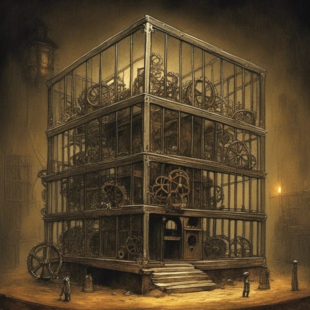 Cube Prison with Nightmare Engine Aesthetic