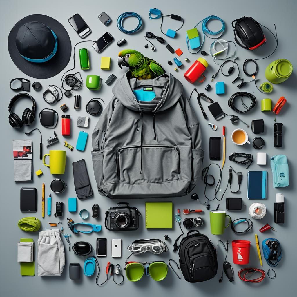 Minimalist Studio Setup with Colourful Digital Art