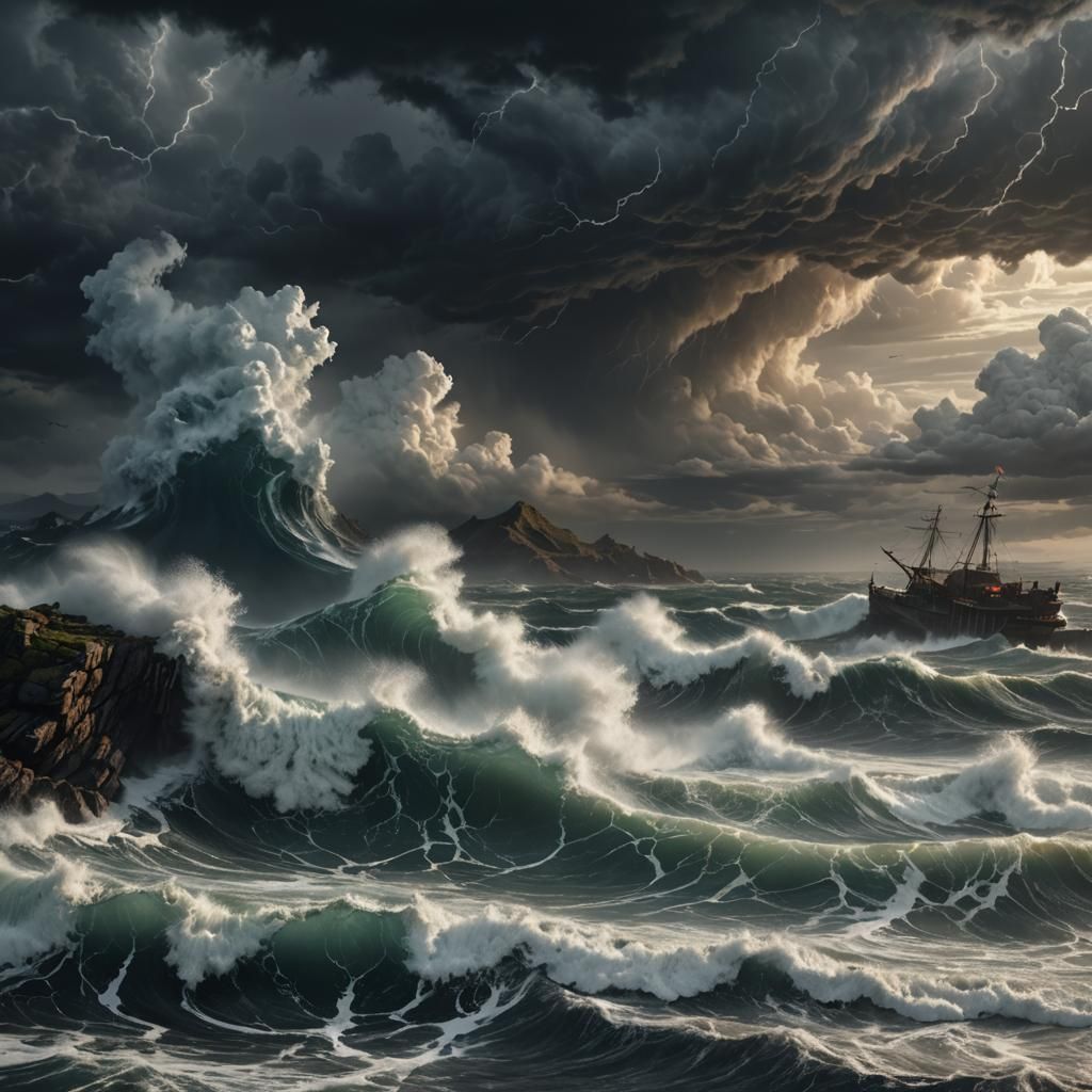 Stormy Sea Reflects Fury in Detailed Matte Painting