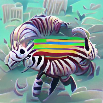 Rainbow Zebra with Chromatic Pattern