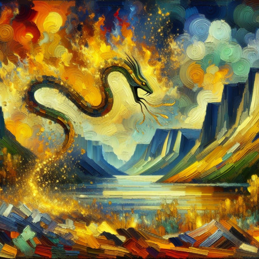 Fortell slangen å dugge fjordene med gullstøvet