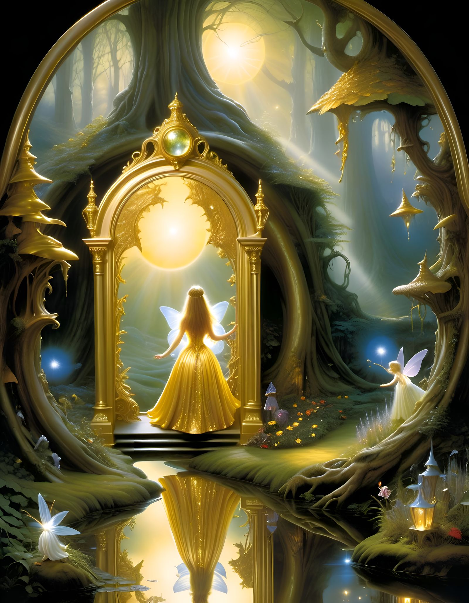 Magical Mirror Portal to Fairyland: Fantasy Art