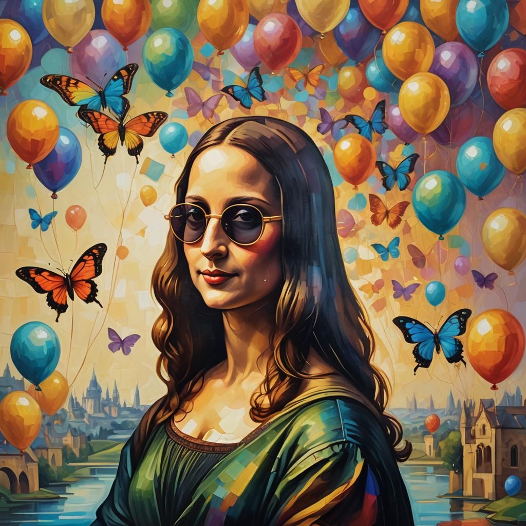 Surreal Mona Lisa Portrait in Post-Impressionist Style