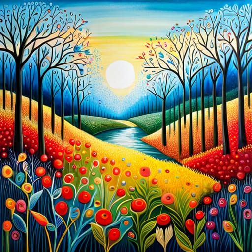 Fantasy Flower Garden Mixed Media Digital Art