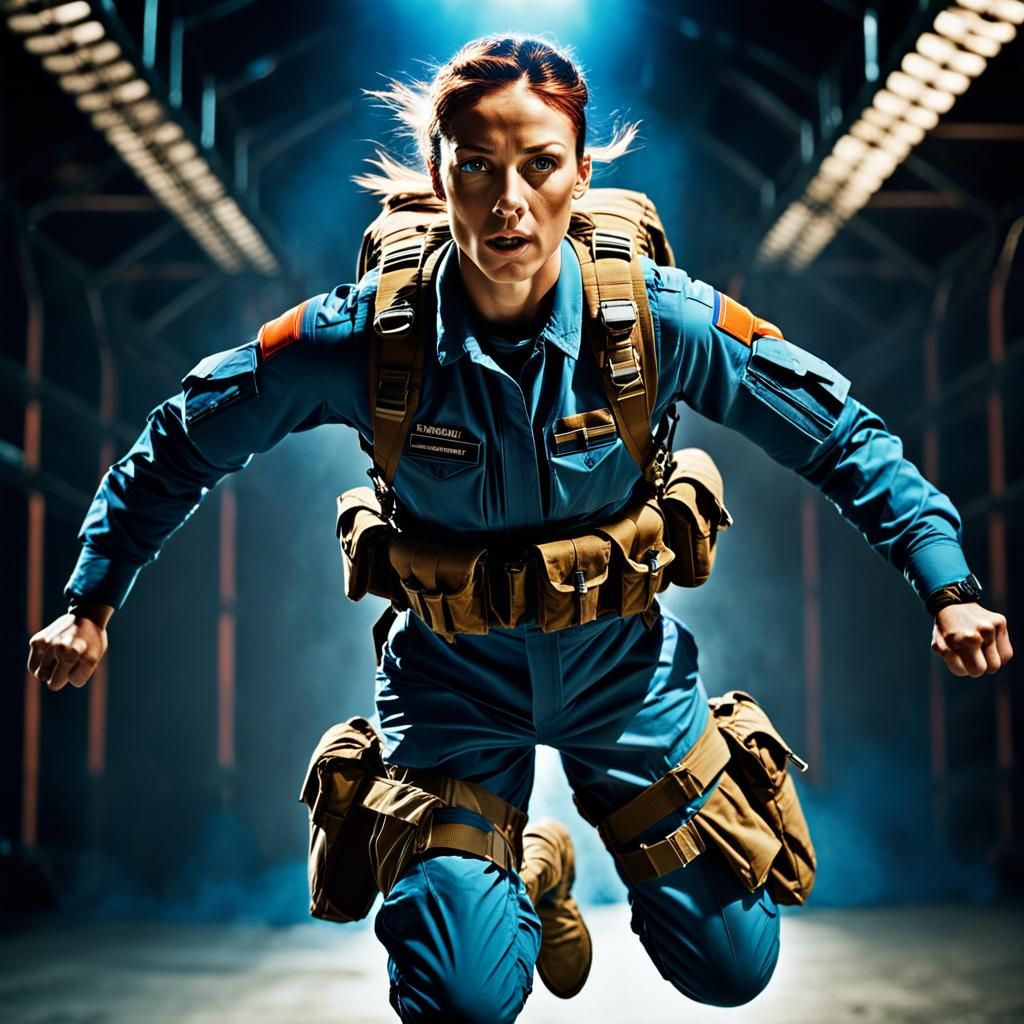 Cinematic Paratrooper Portrait with Dynamic Lighting