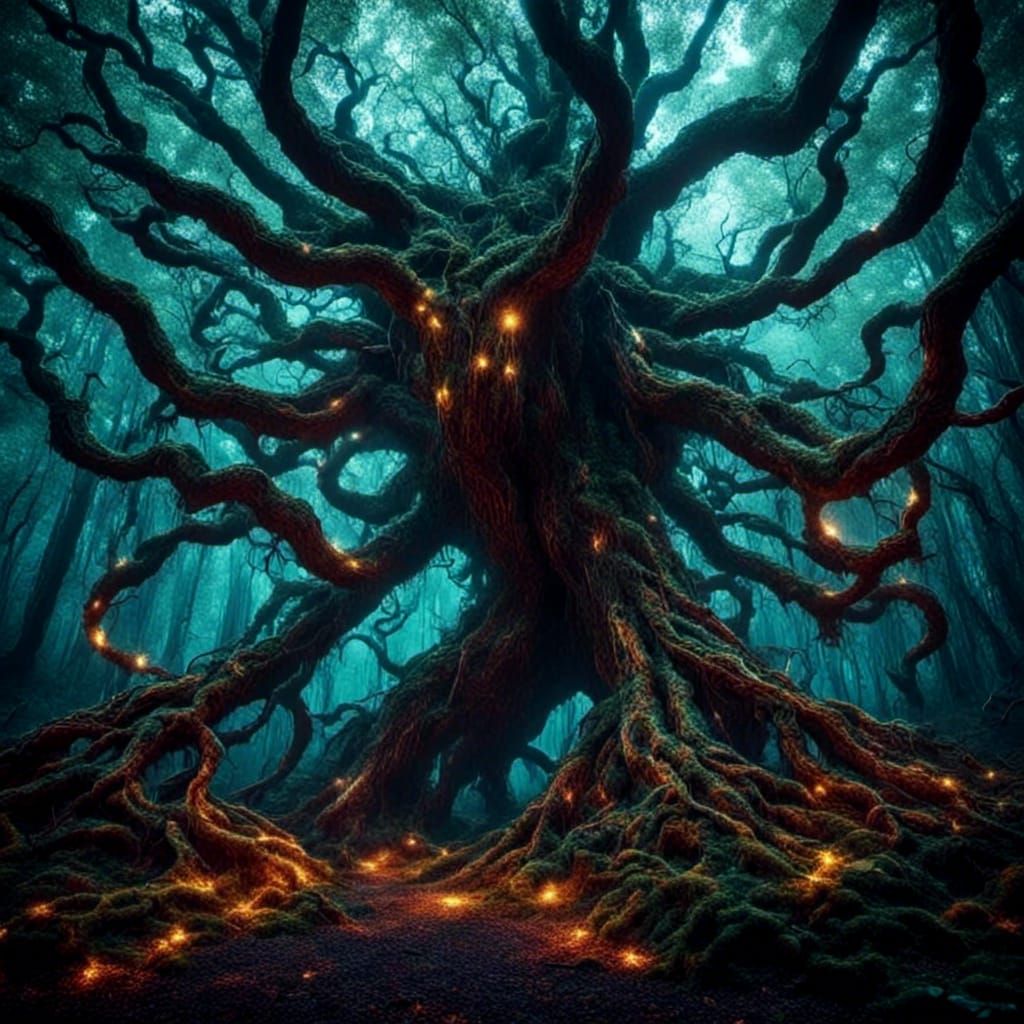 Dark Fairy in a Dark Enchanted Forest