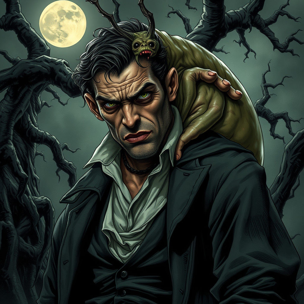 Man Transforms into Slug in Biomechanical Horror Style