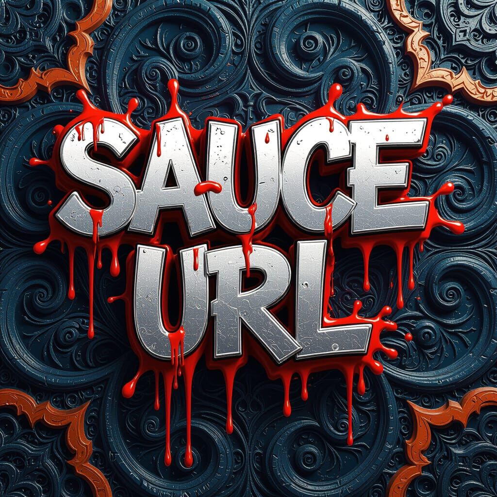Graffiti Text "Sauce Url" with Red Liquids