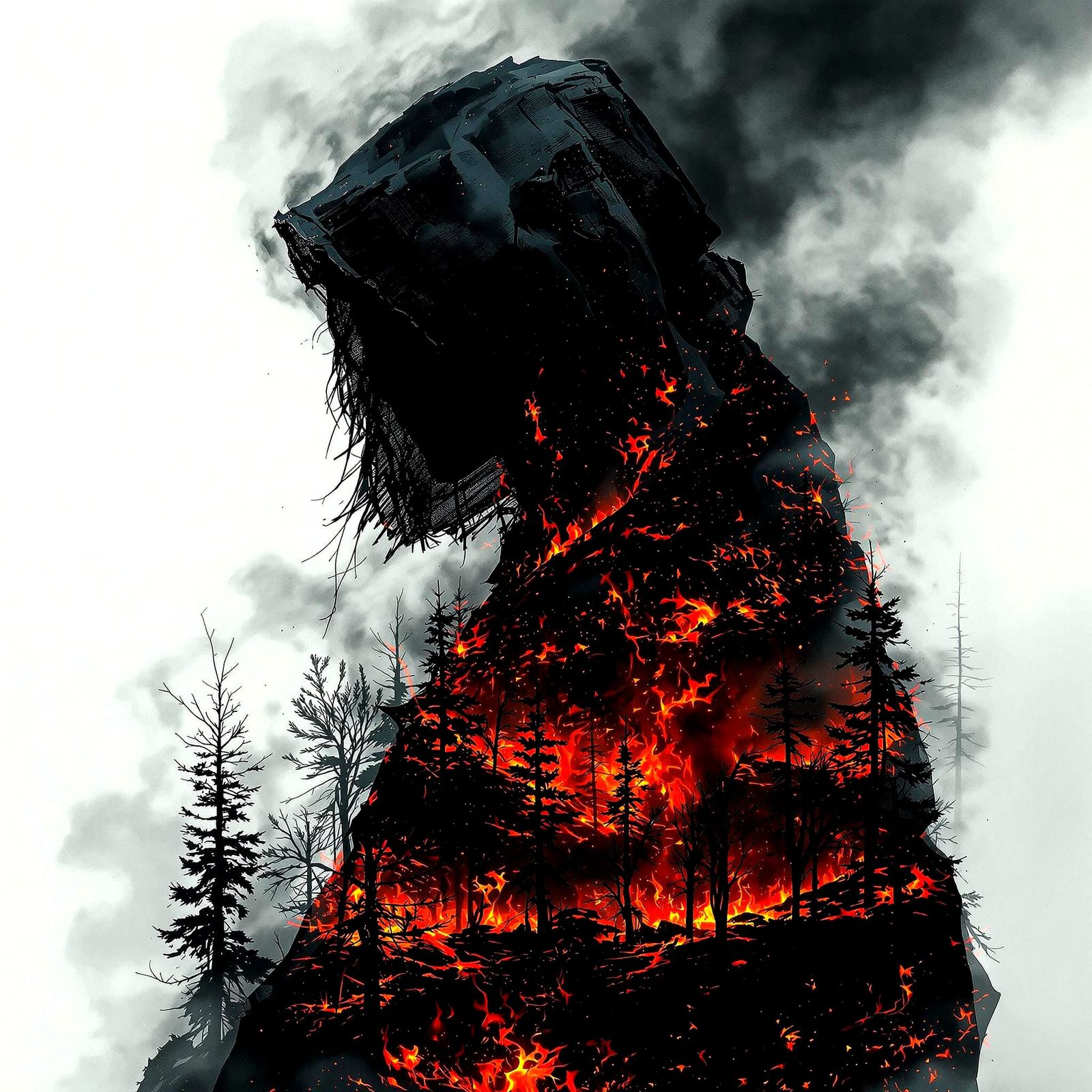 Dark Fantasy Witch in Flames