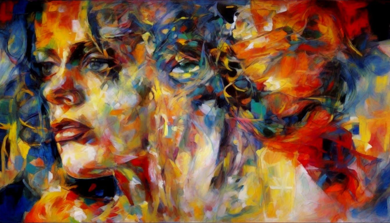 Fire Witch in Biopunk Fauvism Style