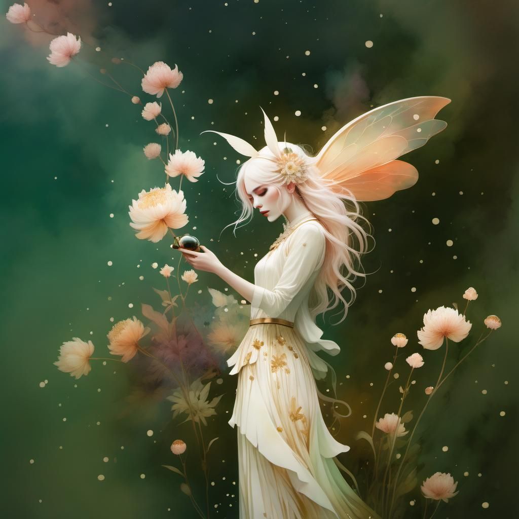 Beautiful Wood Nymph in Anime Cel-Shaded Style