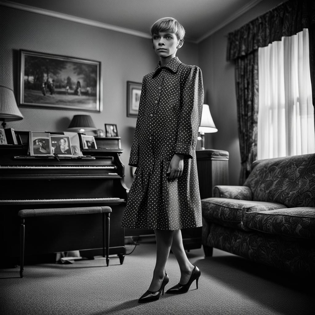 Boy in Mother's Clothes, Irving Penn Style Photo