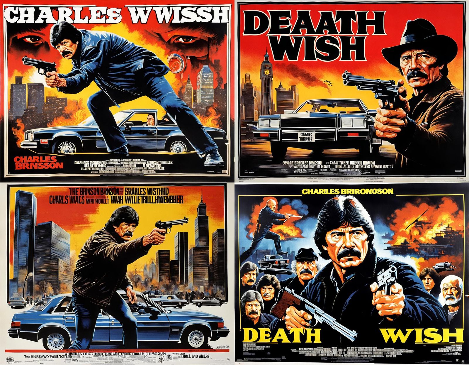 Retro Action Thriller Movie Poster, 1980s Style