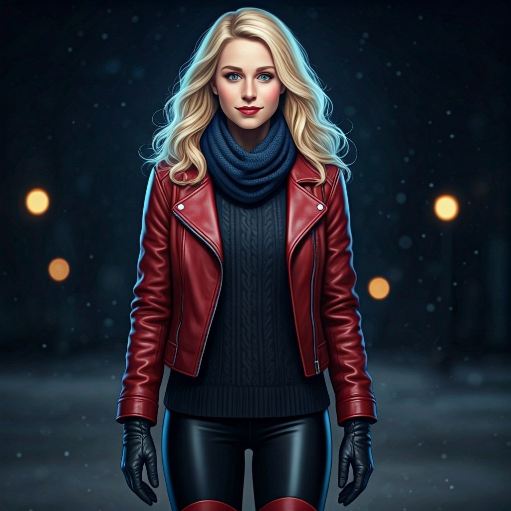 Kara Zor-El: Stylish Biker in Art Nouveau Style