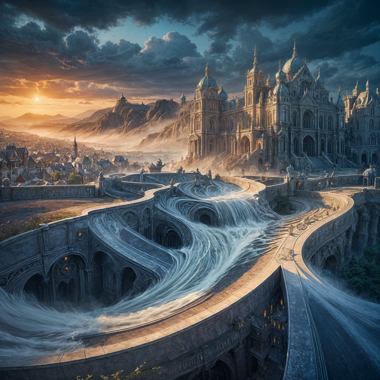 Art Nouveau Rococo Architecture in Detailed Matte Painting