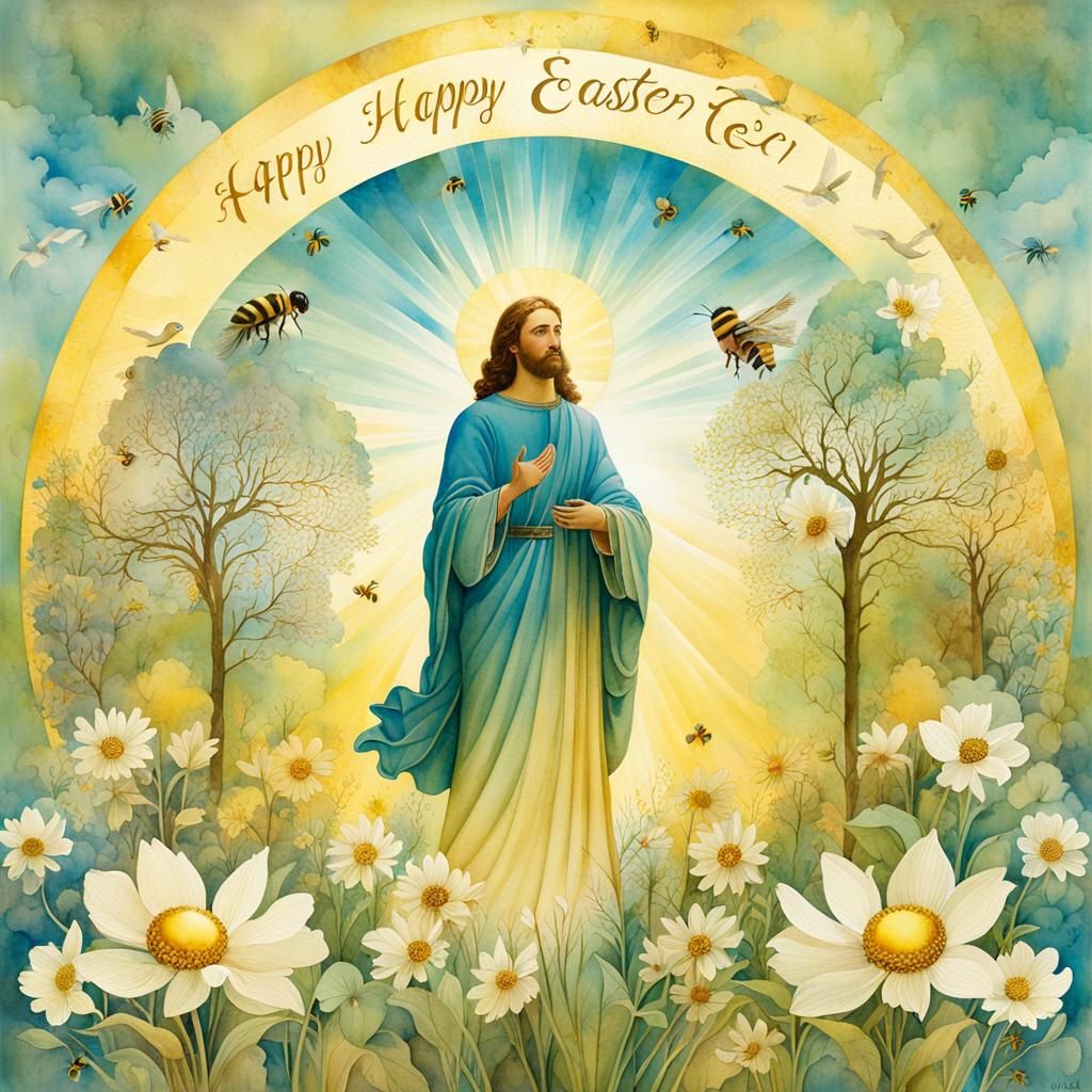 Risen Christ Watercolor Art: Easter Celebration