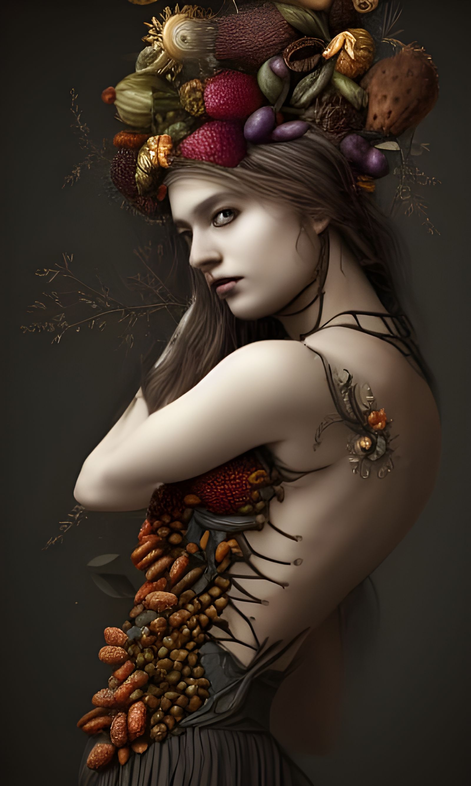 Dark Fantasy Feast With Fractal Hair
