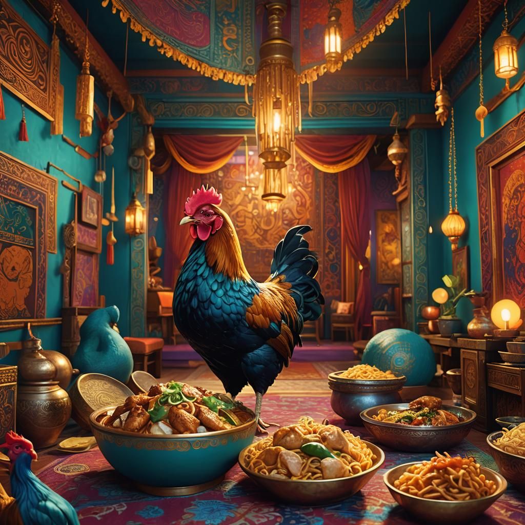Chicken Dolittle in Bollywood Fantasy Art