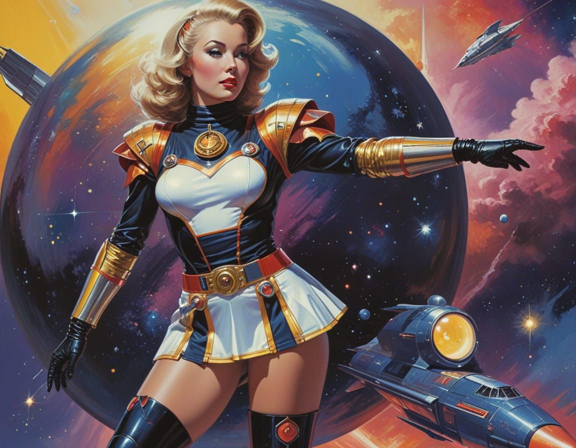 Space Cadet Goddess in Atompunk Elegance