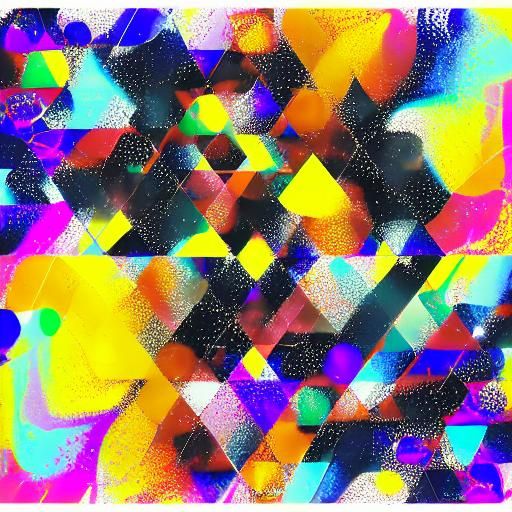 Geometric Bauhaus Dotted Diamond Pour Painting in 8K