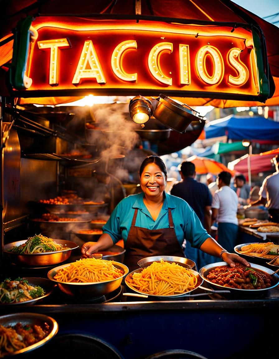 Mexican Street Food Vendor in Vibrant Market