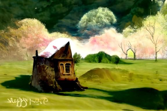 Ominous Landscape with House in Mackey Style