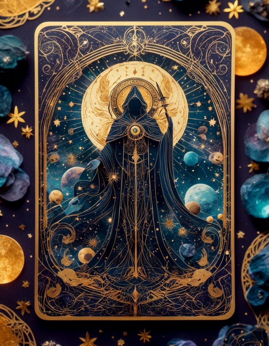 The Moon Tarot Card in Surreal Style