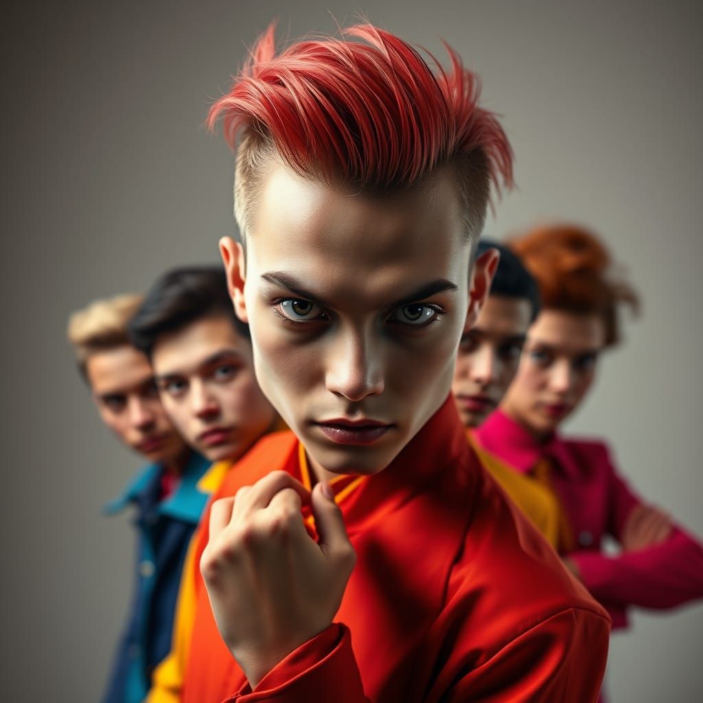 Vibrant Rock Star Portraiture of Five from Umbrella Academy