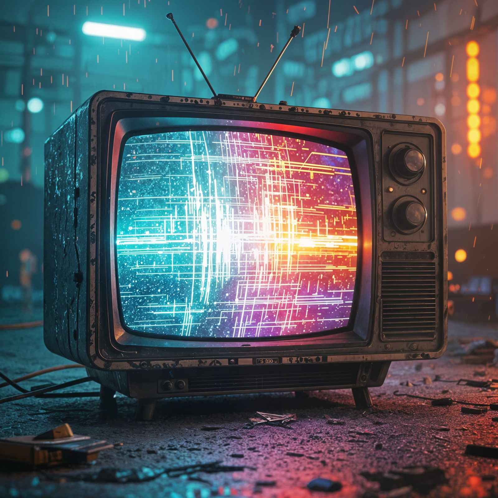 Haunted TV Broadcasts Distorted Signal from Another Dimensio...