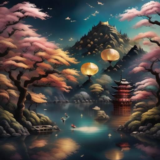 Kitsune at Mount Fuji: Detailed Matte Painting