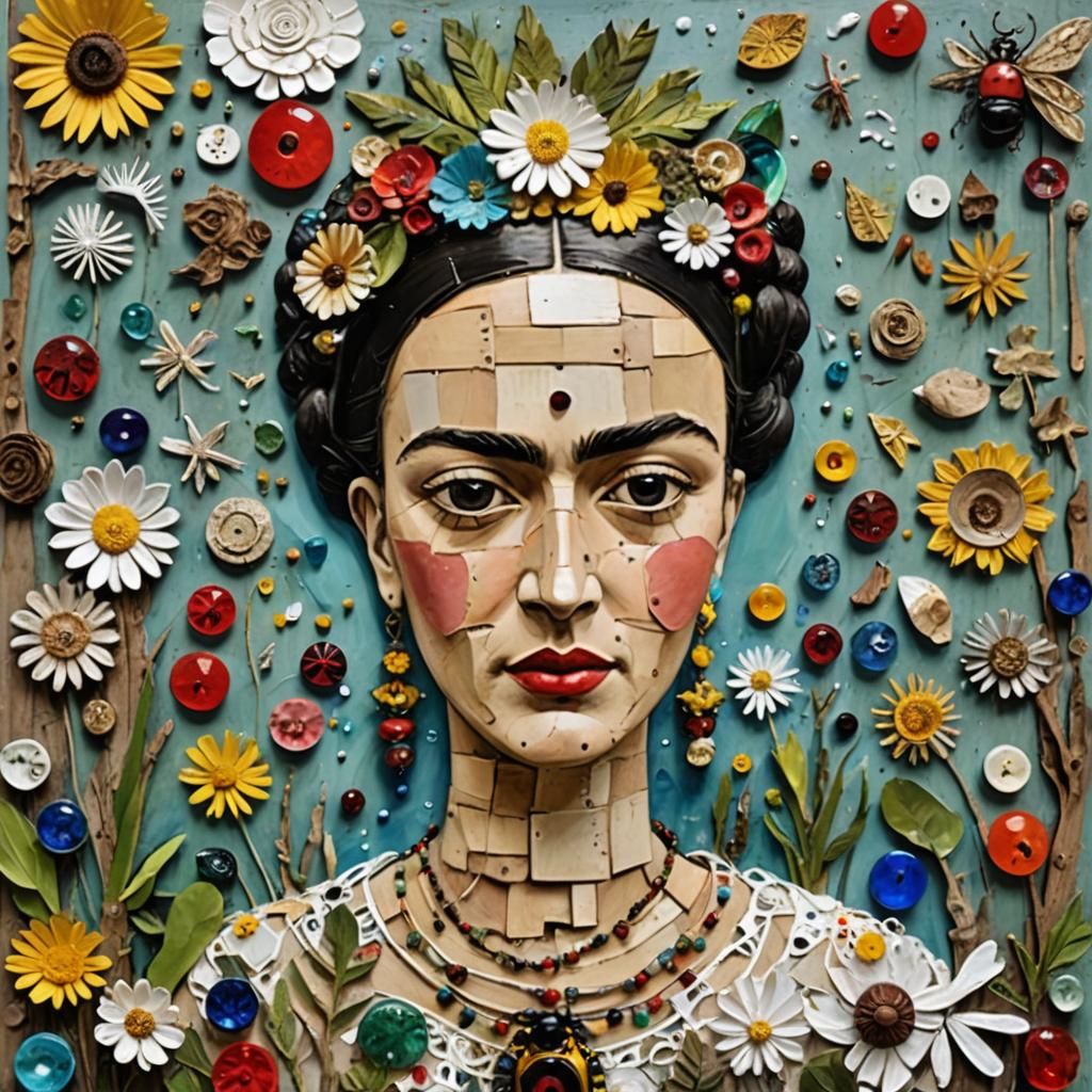 Frida Kahlo Style Mother's Day Collage