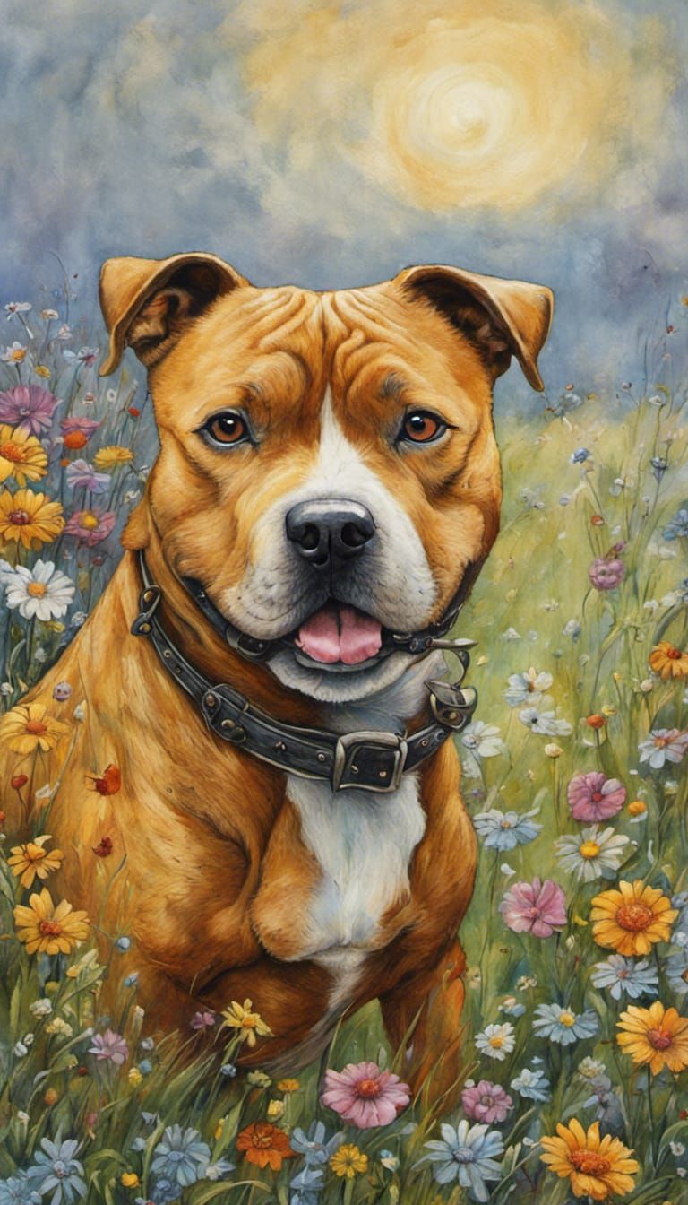 English Staffordshire Bull Terrier new design