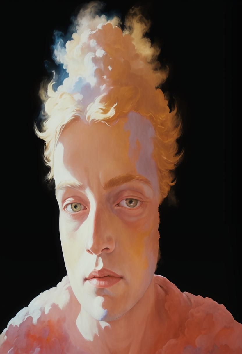 Robotic Angel Flies in Celestial Renaissance Painting